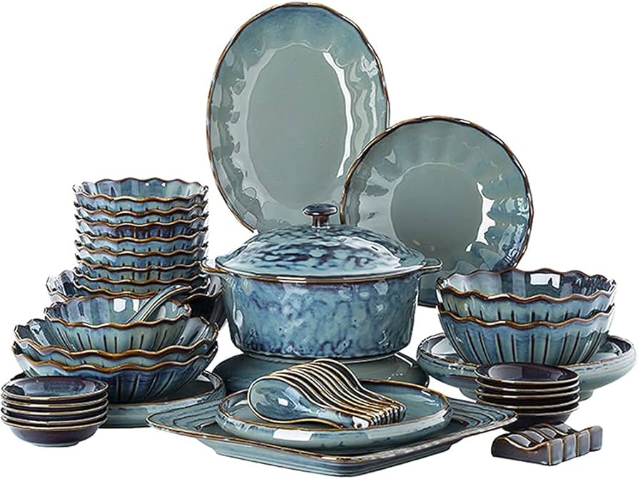 Amazon.co.jp: 星空シリーズ磁器食器セット、高級日本の反応性釉薬 Amazon.co.jp: 星空シリーズ磁器食器セット、高級日本の反応性釉薬